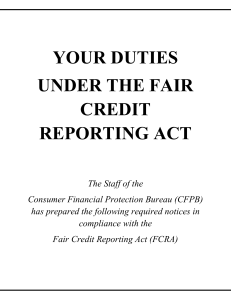 your duties under the fair credit reporting act