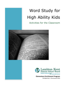 Word Study for High Ability Kids