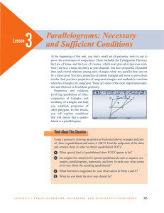 Parallelograms: Necessary and Sufficient Conditions
