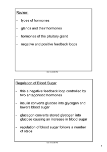 Regulation of Blood Sugar this a negative feedback loop controlled