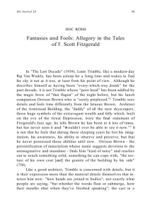 Fantasies and Fools: Allegory in the Tales of F. Scott Fitzgerald