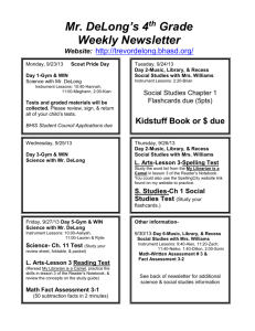 Mr. DeLong's 4th Grade Weekly Newsletter