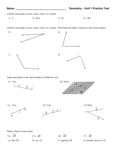 Name: Geometry – Unit 1 Practice Test W