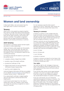 Women and land ownership - Land and Property Information