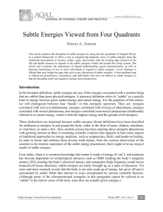 Subtle Energies Viewed from Four Quadrants