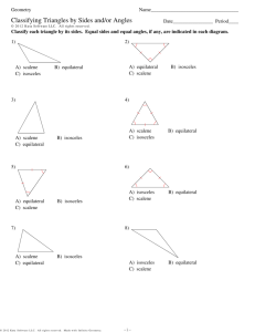 Classifying Triangles by Sides and+or Angles