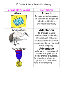 5th Grade Science TAKS Vocabulary
