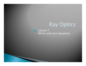Lesson 7: Mirror and Lens Equations