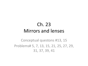 Ch. 23 Mirrors and lenses
