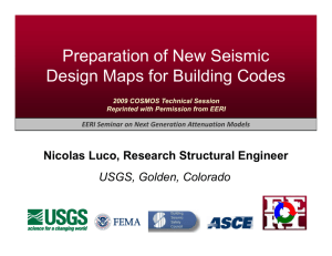 Preparation of New Seismic Design Maps for Building Codes
