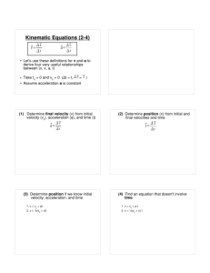 Kinematic Equations (2-4)