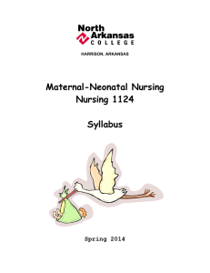 Maternal-Neonatal Nursing Nursing 1124 Syllabus