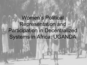 Women's Political Representation and Participation in Decentralized