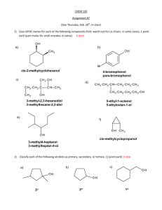 cis-2-methylcyclohexanol 4-bromophenol para