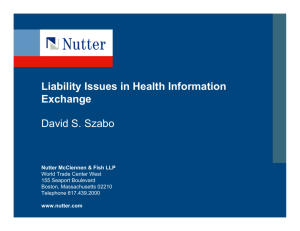 0702EHEALTHHCPSZABO (Liability Issues in Clinical Data