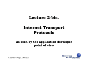 Lecture 2-bis. Internet Transport Protocols