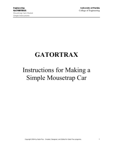 GATORTRAX Instructions for Making a Simple Mousetrap Car