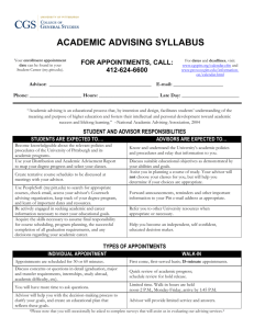 academic advising syllabus - College of General Studies