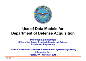 Use of Data Models for Department of Defense Acquisition
