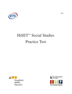 Social Studies Practice Test - HiSET
