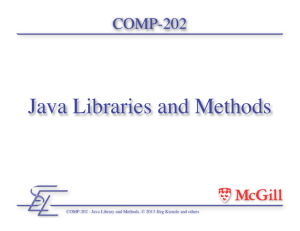 Java Libraries and Methods - McGill School Of Computer Science
