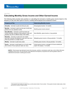 Calculating Monthly Gross Income and Other Earned