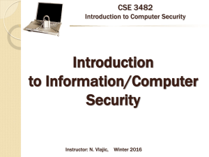 Introduction to Information/Computer Security