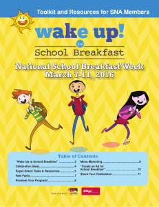 National School Breakfast Week March 7-11, 2016