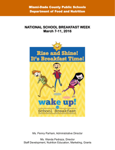 NATIONAL SCHOOL BREAKFAST WEEK March 7