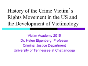 Development of Victimology - The University of Tennessee at