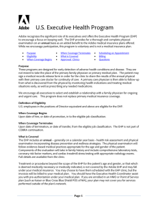Executive Health Program policy