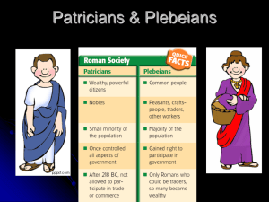 Patricians & Plebeians - local.brookings.k12.sd.us