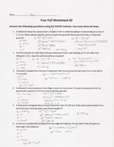 Free Fall Worksheet #2