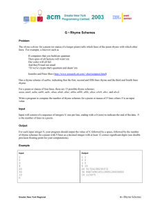 G • Rhyme Schemes - ACM ICPC Greater New York Region Contest