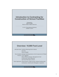 Introduction to Contracting for Construction of School Facilities