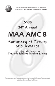 MAA AMC 8 - Mathematical Association of America