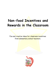 Non-food Incentives and Rewards in the Classroom