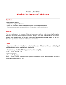Math: Calculus Absolute Maximum and Minimum