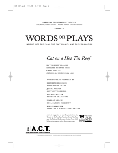 Cat on a Hot Tin Roof Words on Plays (2005)