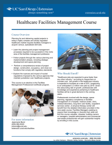 Healthcare Facilities Management Course