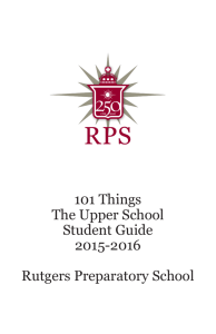 101 Things to Know - Rutgers Preparatory School