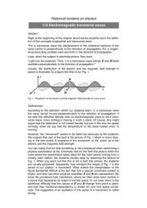Historical burdens on physics 119 Electromagnetic transverse waves