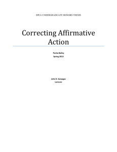 Correcting Affirmative Action - School of Public and Environmental