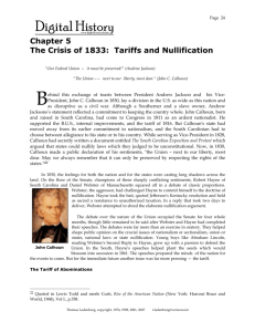 Chapter 5 The Crisis of 1833: Tariffs and Nullification