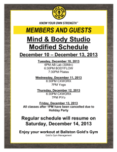 MEMBERS AND GUESTS Mind & Body Studio