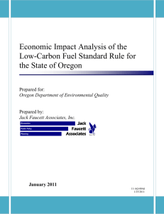 Economic Impact analysis of the low carbon fuel standard rule for