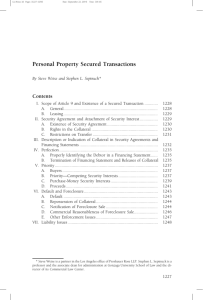 Personal Property Secured Transactions