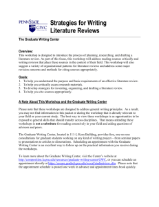 Strategies for Writing Literature Reviews