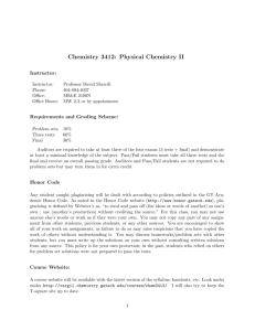 Chemistry 3412: Physical Chemistry II
