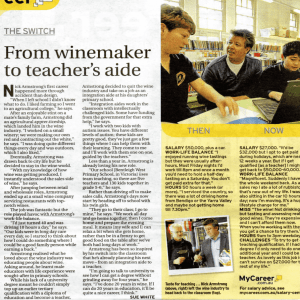 From winemaker to teacher's aide